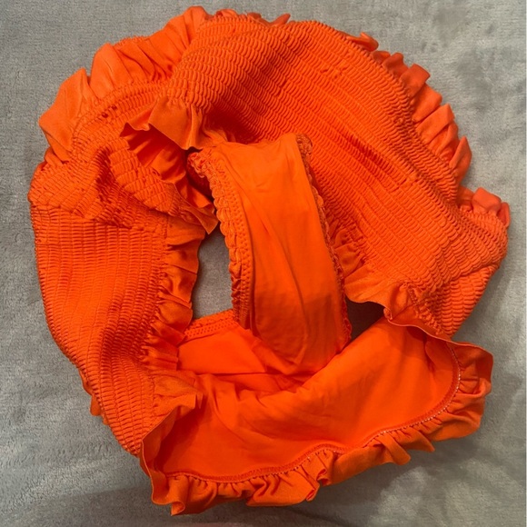 New! BFyne Blayze smocked ruffle bikini bottom orange flame 10616 - Picture 6 of 8